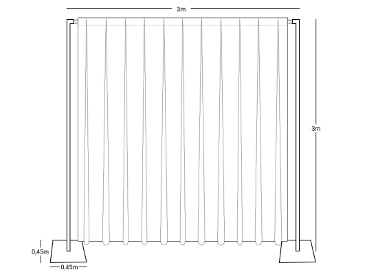 Wentex Pipes & Drapes SET Deko Vorhang 3x3m, weiß