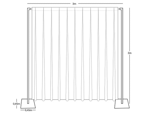 Wentex Pipes & Drapes SET Deko Vorhang 3x3m, weiß