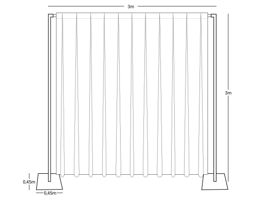 Wentex Pipes & Drapes SET Fadenvorhang 3x3m, weiß