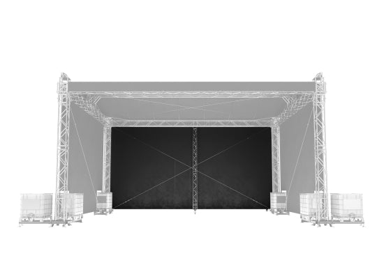 Global Truss Double Pitch Roof 10x8m Netz-Rückwand