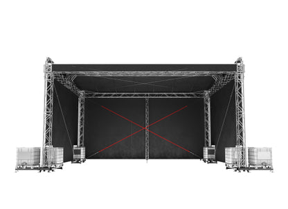 Global Truss Double Pitch Roof 10x8m Drahtseil Rückwand