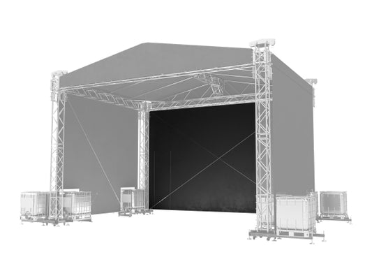 Global Truss Double Pitch Roof 8x6m Netz-Rückwand