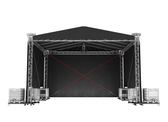 Global Truss Double Pitch Roof 8x6m Drahtseil Rückwand