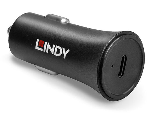 Lindy 73301 USB-C KFZ Ladegerät, schwarz, 27W,