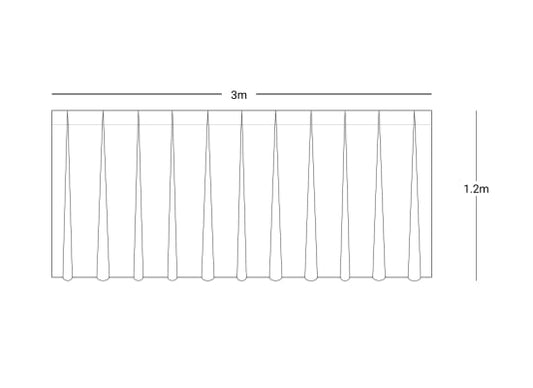 Wentex Pipes & Drapes Vorhang Satin, weiß, 3x1.2m, 175g/m²