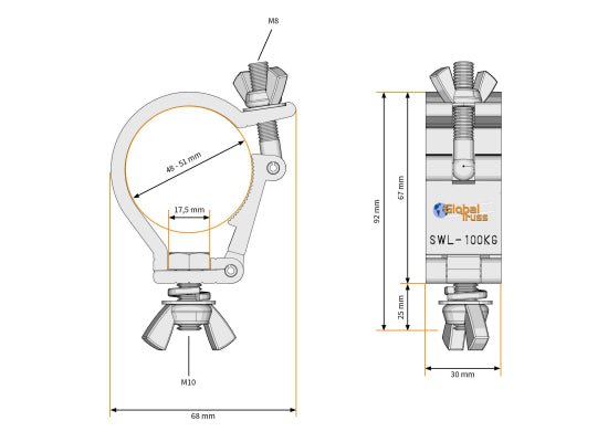 Global Truss 812-B Selflock Hook Mini (48-51mm)