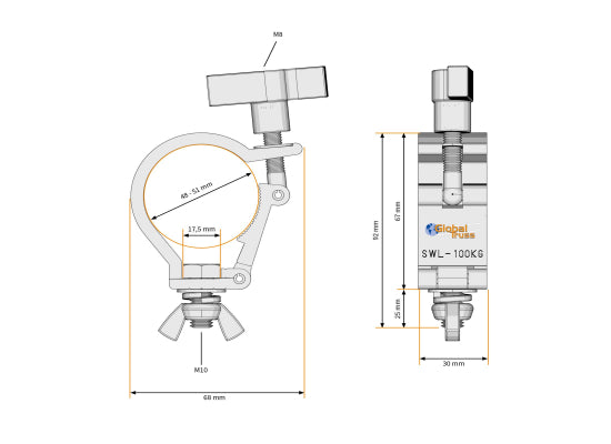 Global Truss 812 Selflock Hook Mini Easy (48-51mm)