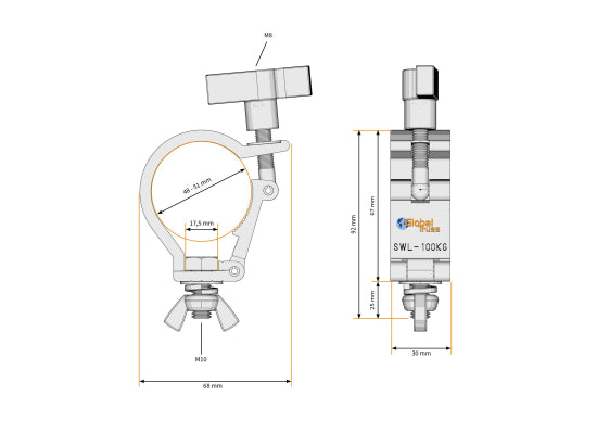 Global Truss 812-B Selflock Hook Mini Easy (48-51mm)