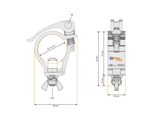 Global Truss 812 Selflock Hook Mini Quick (48-51mm)