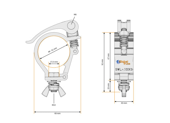 Global Truss 812-B Selflock Hook Mini Quick (48-51mm)