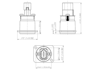 Neutrik NA1394-6-B Firewire Durchgangsbuchse