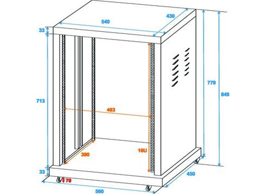 Omnitronic SR-19 Stahl Rack 16 HE