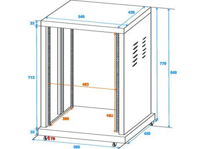 Omnitronic SR-19 Stahl Rack 16 HE