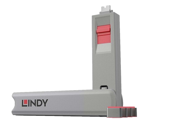 Lindy 40425 USB-C Port Schloss SET, PINK, 1x Schlüssel/4x Schloss