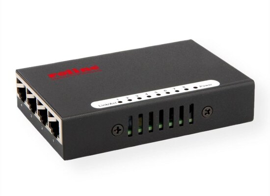 Roline Pocket Gigabit-Ethernet-Switch, 8 Ports, schwarz, 1 Gbit/s