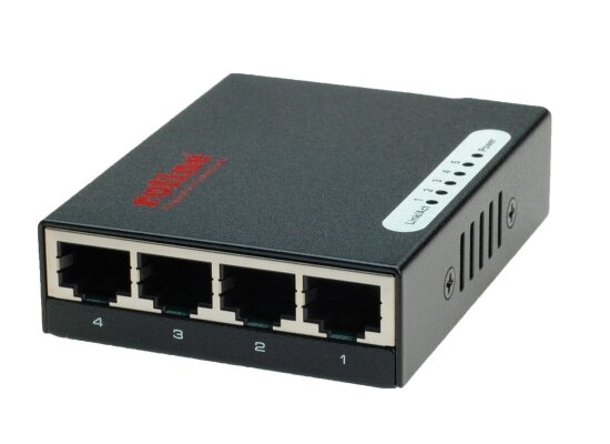 Roline Pocket Fast Ethernet Switch, 5 Ports, schwarz, 100 Mbit/s