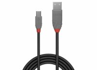 Lindy 36721 USB-Kabel, 0.5m, Anthra Line, USB A 2.0, USB Mini-B