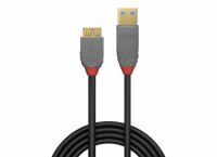 Lindy 36766 USB-Kabel, 1.0m, Anthra Line, USB A 3.0, USB Micro-B