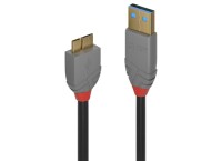 Lindy 36766 USB-Kabel, 1.0m, Anthra Line, USB A 3.0, USB Micro-B