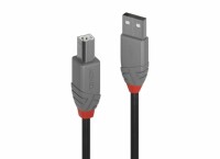 Lindy 36671 USB-Kabel, 0.5m, Anthra Line, USB A 2.0, USB B 2.0