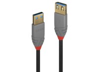 Lindy 36760 USB Verlängerungskabel, 0.5m, Anthra Line, USB A 3.0