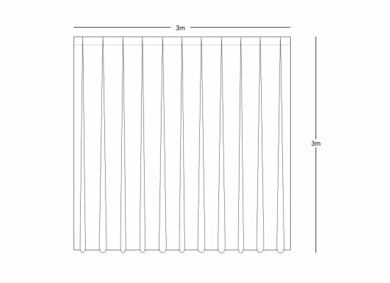 Wentex Pipes & Drapes Vorhang Satin, weiß, 3x3m,165g/m²