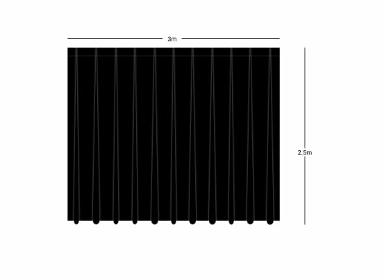 Wentex Pipes & Drapes Vorhang Molton, 3x2.5m, 300g/m², schwarz