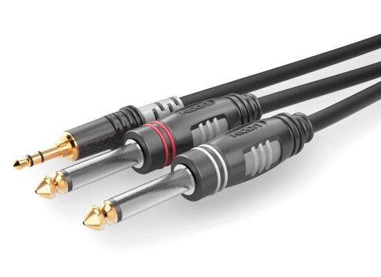 Sommer Cable Adapterkabel, 1.5m, Miniklinke Stereo/2x Klinke Mono