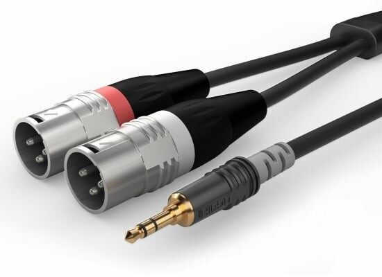 Sommer Cable Adapterkabel, 1.5m, Miniklinke Stereo / 2x XLR male