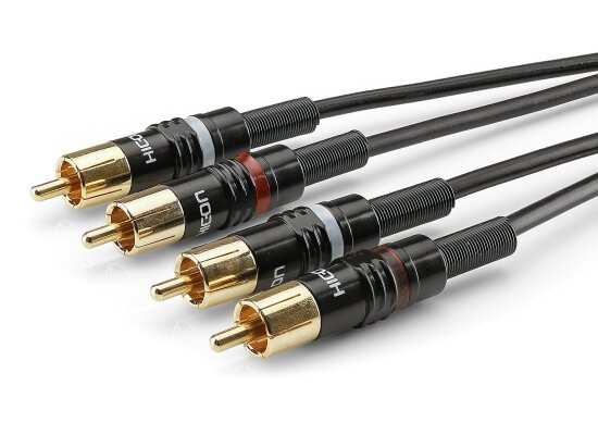 Sommer Cable Stereokabel, 0.9m, 2x Cinch/2x Cinch, Hicon Stecker