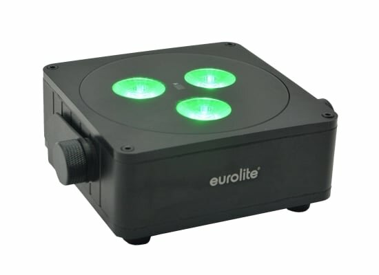 Eurolite Akku IP Flat Light 3 LED Outdoor Scheinwerfer,schw,IP65