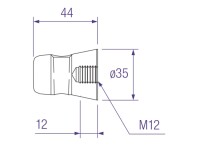 Prolyte CCS6-650 Halbkonusverbinder, male, 44mm