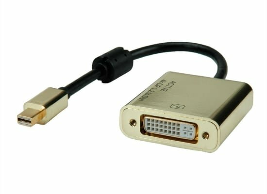 Roline Gold 4K Video-Adapter, 0.1m, Mini DP m. / DVI-D Dual f.