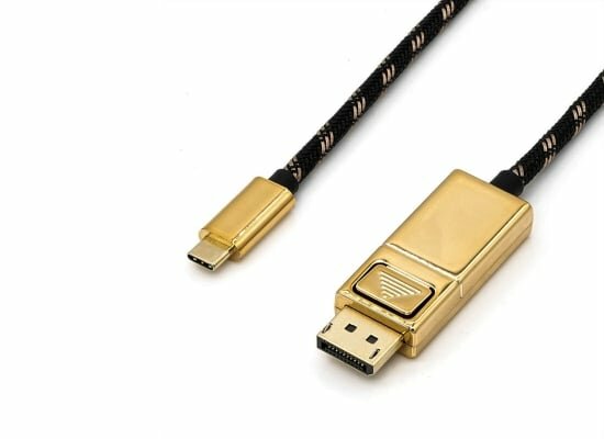 Roline Gold Video-Adapterkabel, 1m, 4K, USB C m. / DisplayPort m.