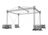 Global Truss Double Pitch Roof 8x6m Drahtseil Seitenwand