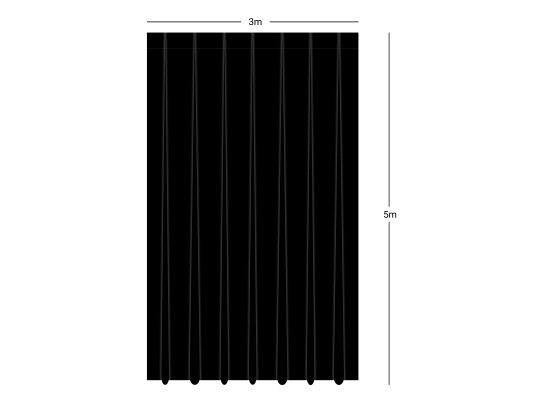 Wentex Pipes & Drapes Vorhang Satin, schwarz, 3x5m, 175g/m²
