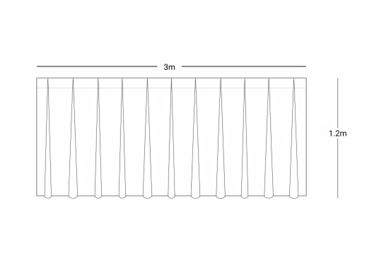 Wentex Pipes & Drapes Vorhang Satin, weiß, 3x1.2m, 175g/m²